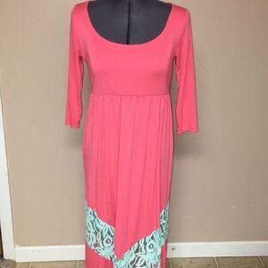 Modern Vintage Boutique Modest Maxi Dress with Lace Small